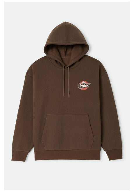Brixton Heyward Sweat à capuche walnut-brown – Vue de face