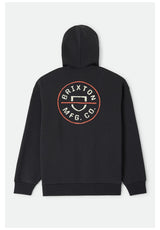 Brixton Crest II Hood Hoodie black – Back view