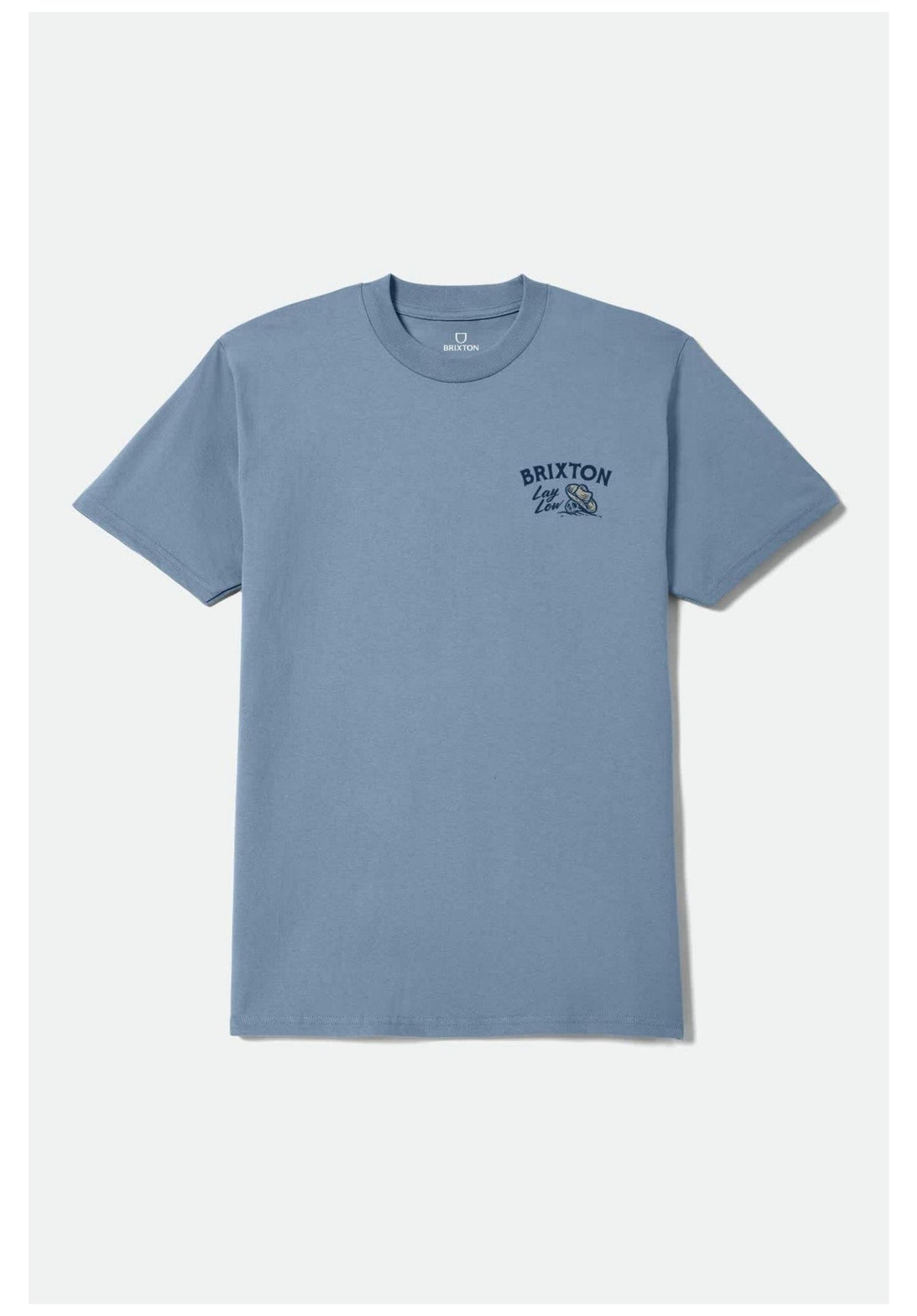 Brixton Lay Low T-Shirt steelblue – Back view