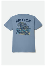 Brixton Lay Low T-Shirt steelblue – Front view