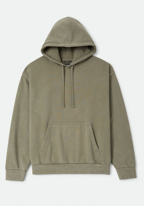 Brixton Baseline Hood Hoodie olivesurplus-vintagewash – Front view