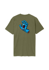 Santa-Cruz Screaming Hand Chest T-shirt deepolive – Vue de face