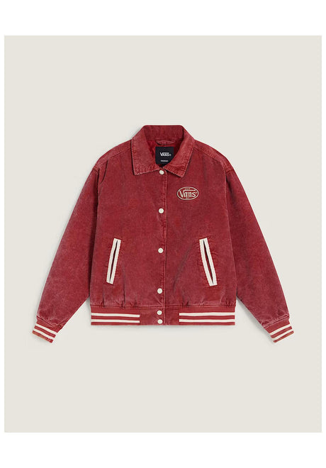 Vans Milliken Varsity Jacket Chaquetas de media estación poppyember – Vista frontal