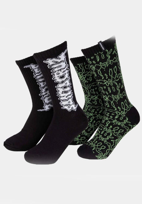 Santa-Cruz Punk Web 2-Pack Calze black-green – Vista frontale