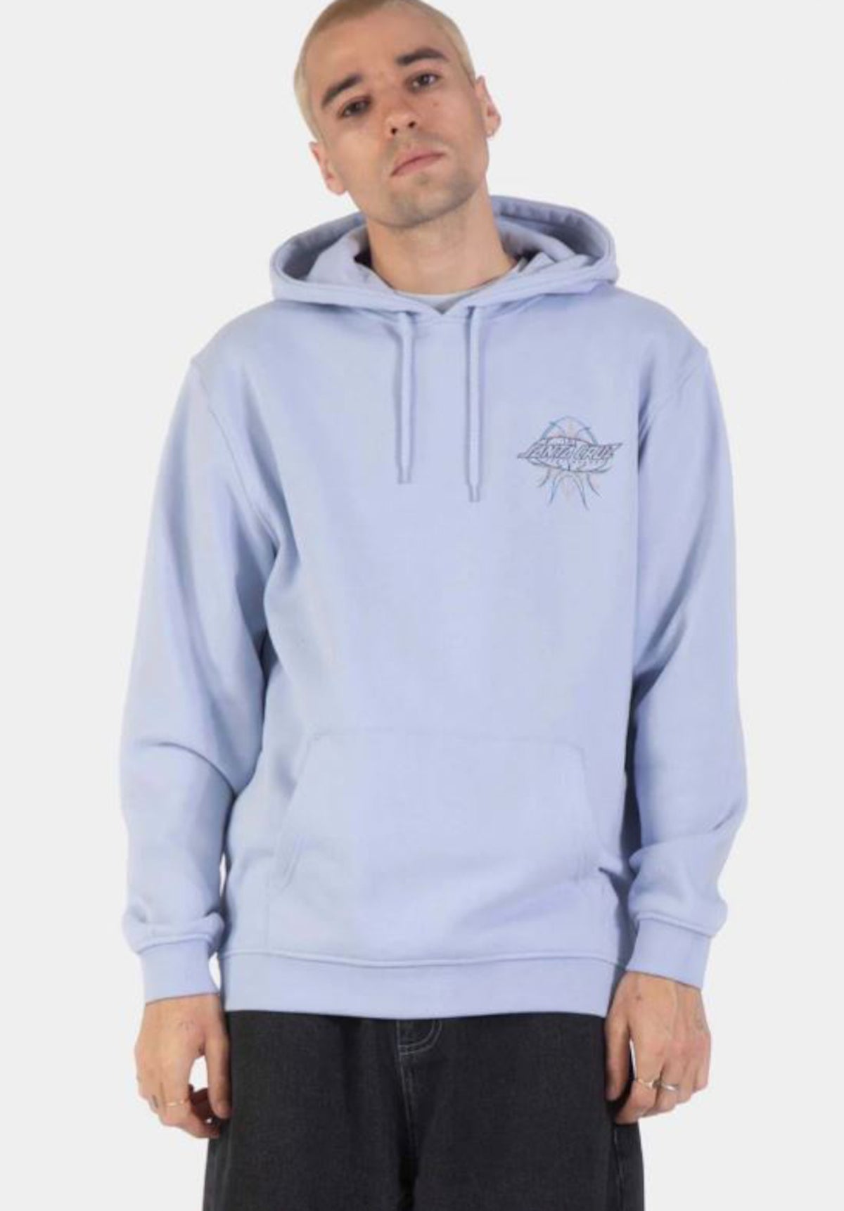 Santa-Cruz Meek Pinstripe Slasher Hoodie iceblue – Set bagfra