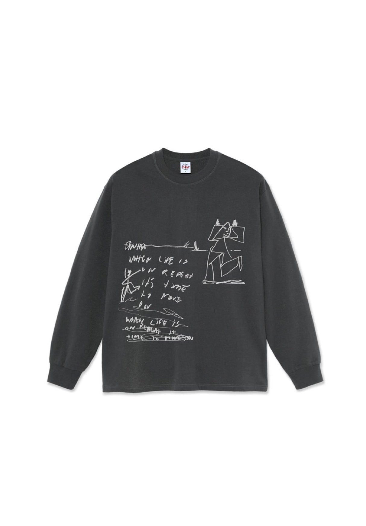 Polar Skate Co On Repeat LS Camiseta Manga Larga silver-black – Vista trasera