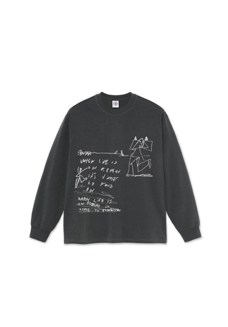 Polar Skate Co On Repeat LS Longsleeve silver-black – Achteraanzicht