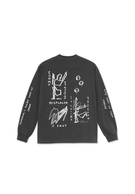 Polar Skate Co On Repeat LS Longsleeve silver-black – Vooraanzicht