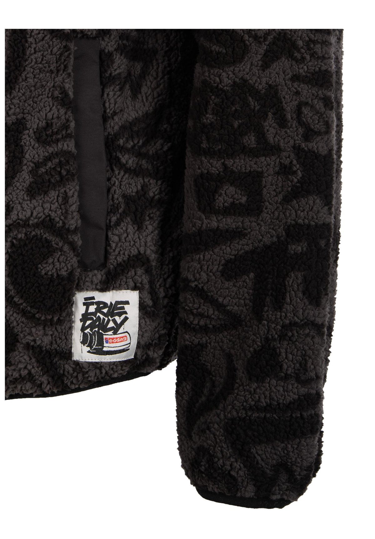 iriedaily x edding Fleece Overgangsjakke black – Detaljevisning 1