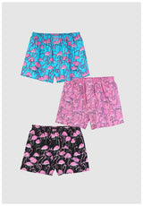 Lousy Livin Greater Flamingos 3er Pack Boxershorts florida – Vista frontal