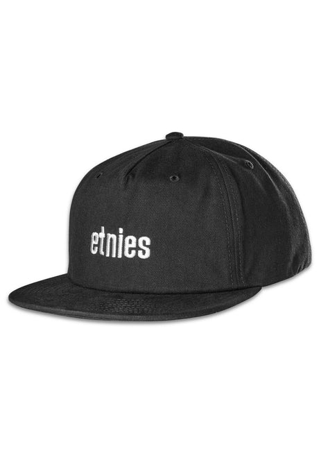 etnies Icon Embroidery Snapback Kasket black – Set forfra
