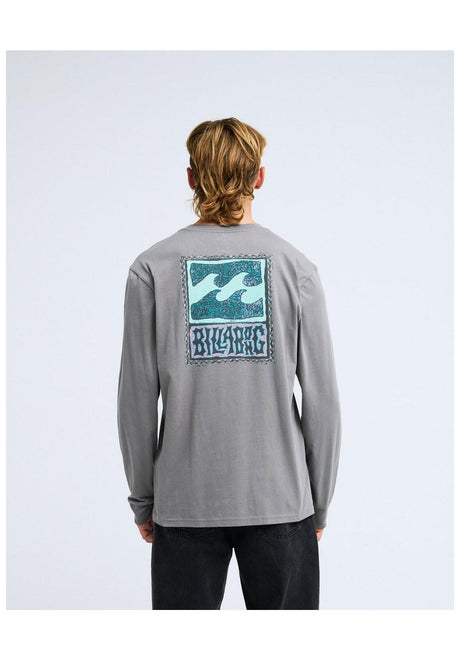 Billabong Stamp Maglietta a maniche lunghe pewter – Vista frontale