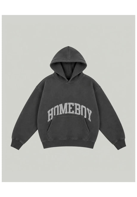 Homeboy Shy Logo Hood Hoodie grey-washed – Set forfra