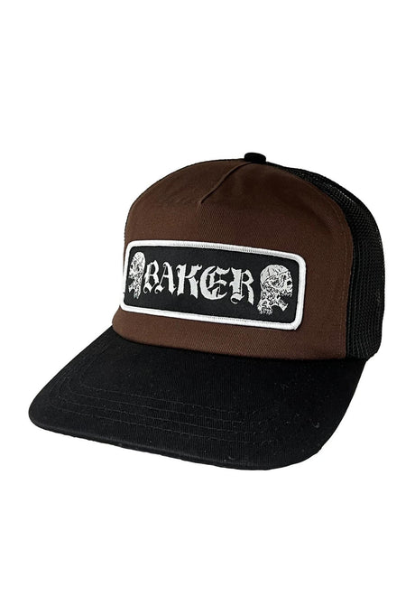 Baker Twin Skulls Trucker Kasket brown-black – Set forfra