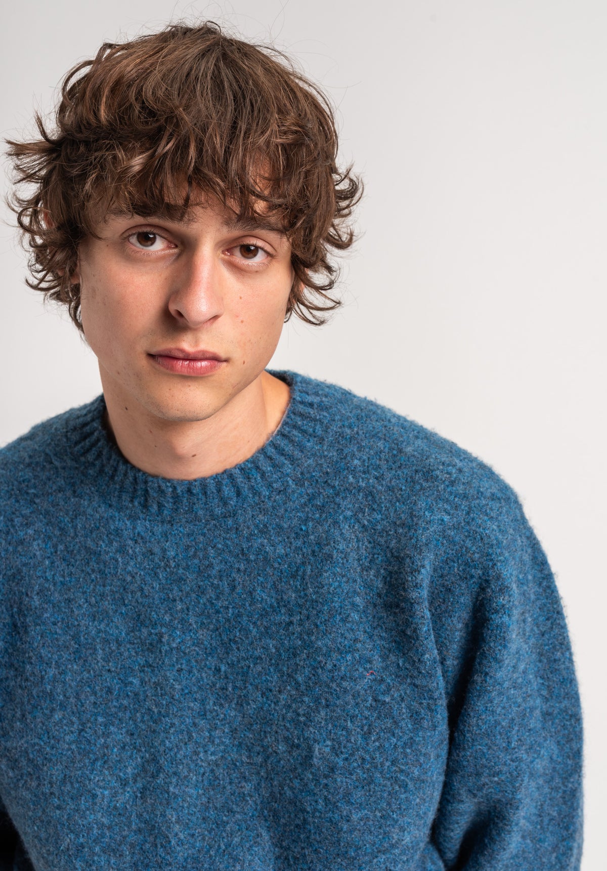 TITUS Lennes Striksweater navymottled – Detaljevisning 1