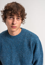 TITUS Lennes Striksweater navymottled – Detaljevisning 1