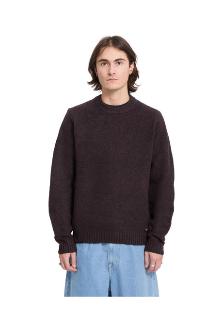 Volcom Edmonder II Striksweater raisin – Set forfra