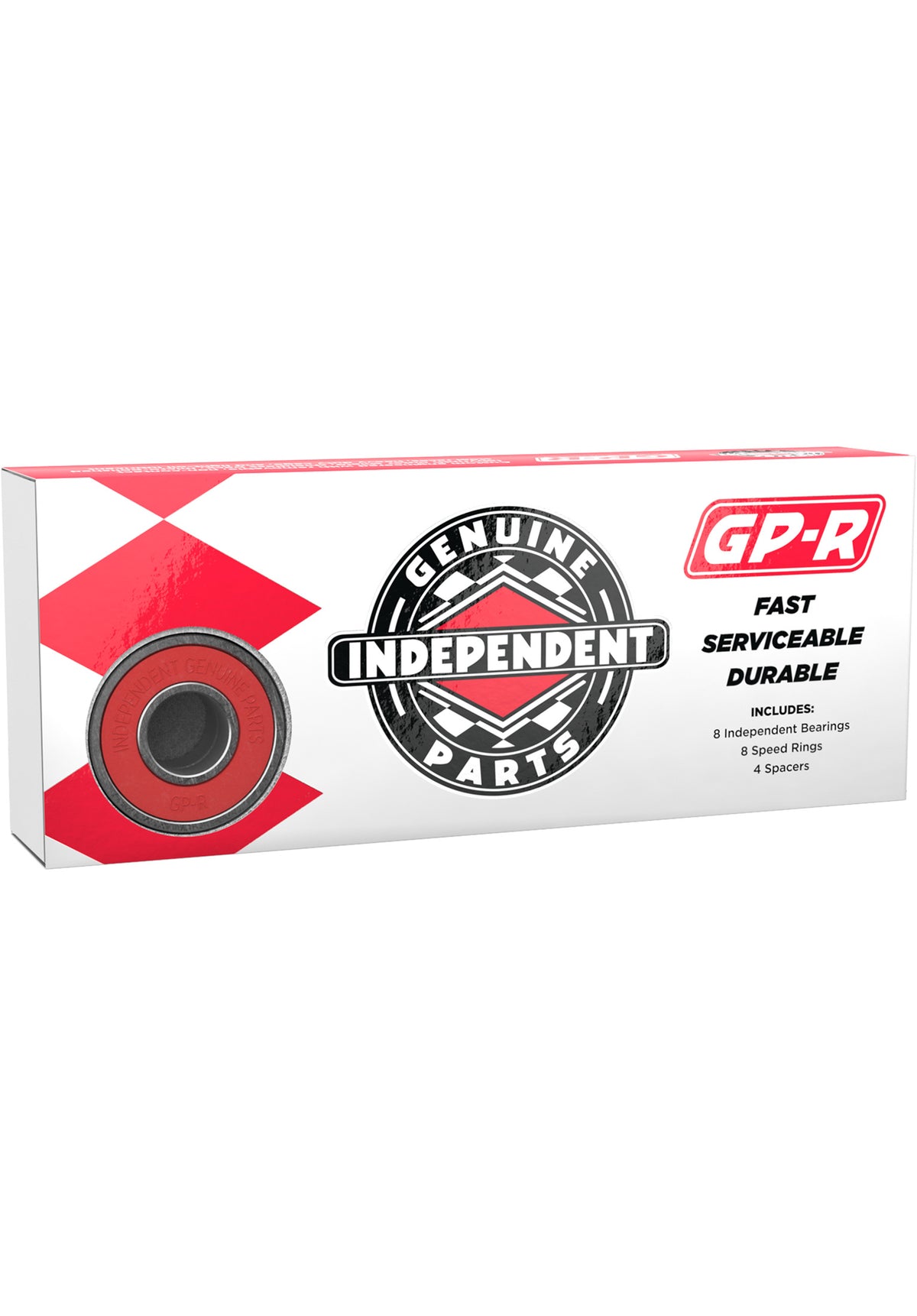 Independent GP-R Red Pack Of 6 Bearings red – Back view