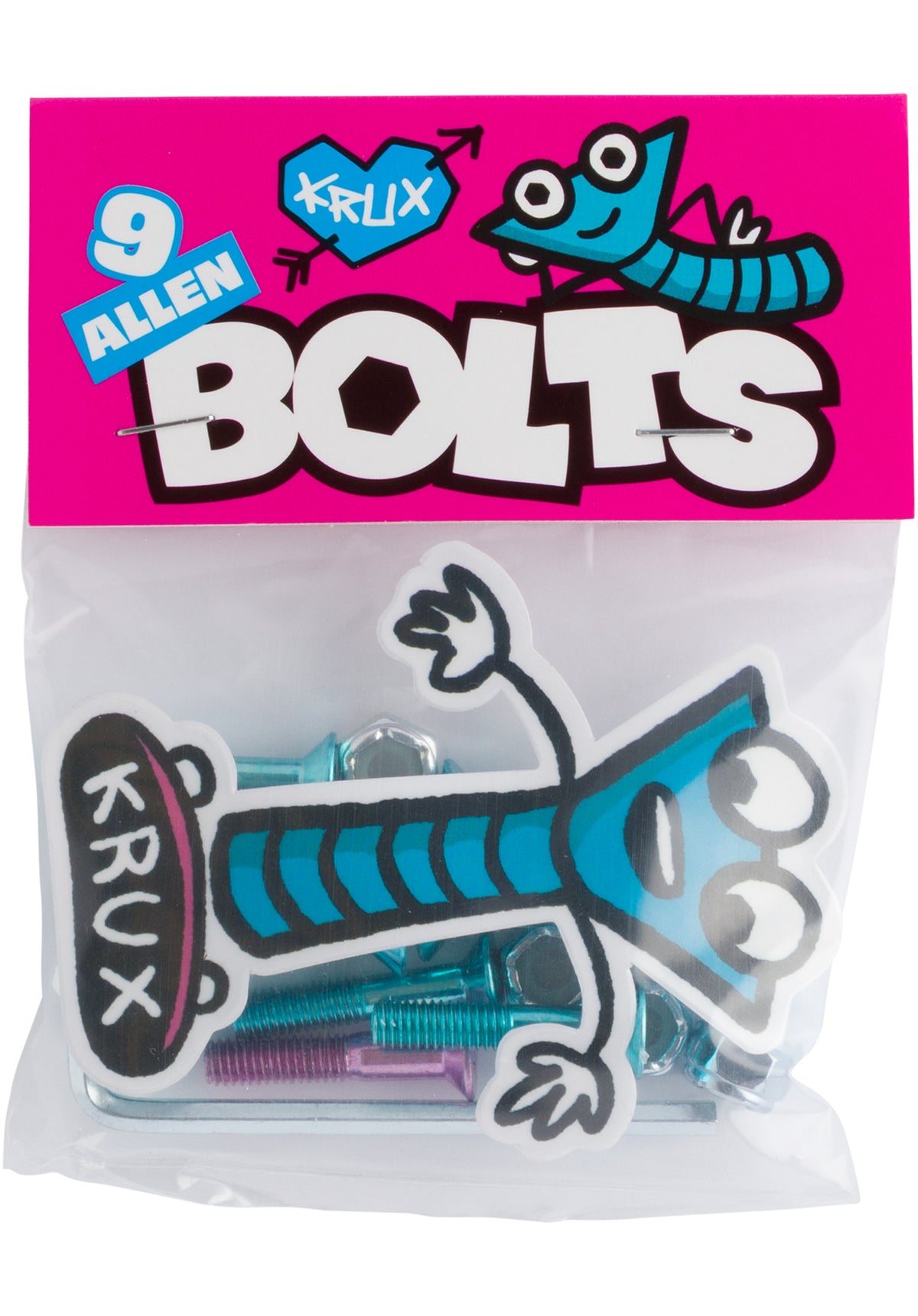 Krux Krome Allen 1" 6er Mounting Kit blue-pink – Back view