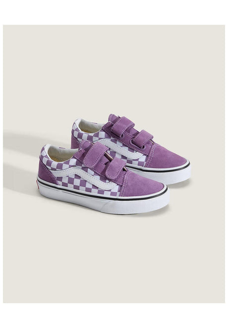 Old Skool V Kids colortheory-checkerboard-prismpurple Rueckenansicht