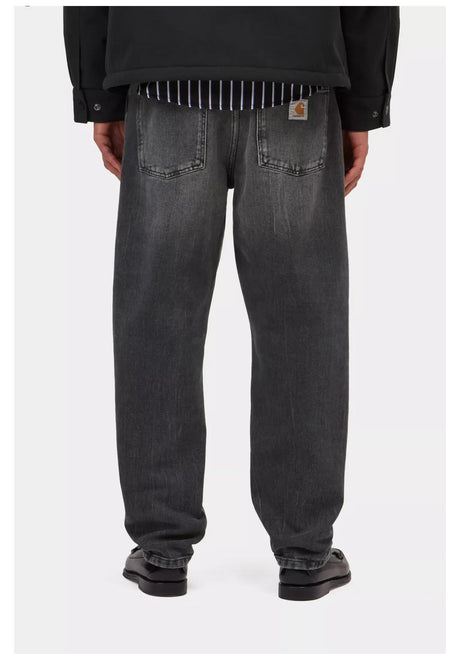 Carhartt WIP Newel Pant (Maitland / cropped) Jeans blackmarbleusedwash – Vista posteriore