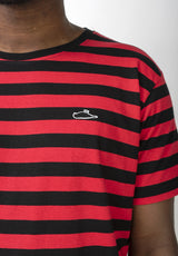 Atticus Frame Stripe T-shirt black-red – Weergave 2