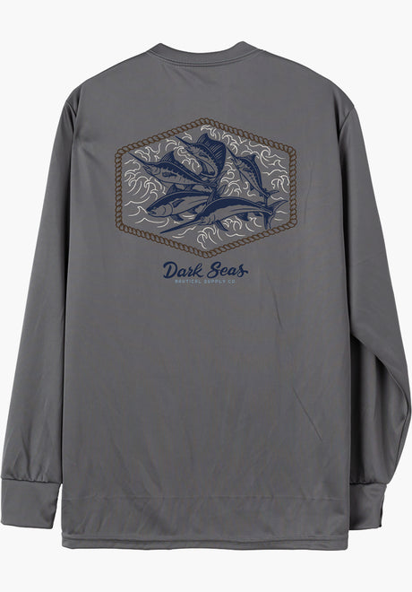 Dark Seas Affiliate UV sunshirt Longsleeve granite-grey – Back view