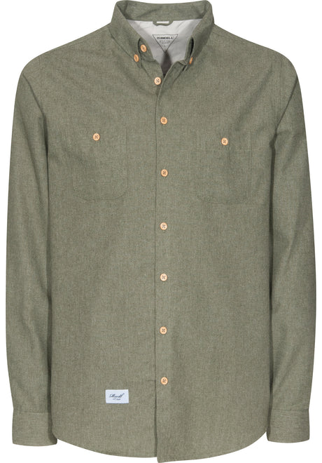Reell Nordic Shirt-Longsleeve darkolive – Front view