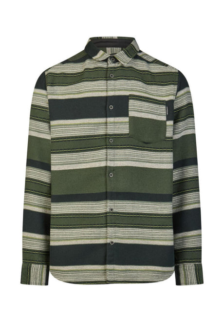 iriedaily Santania Shirt-Longsleeve black-olive – Front view