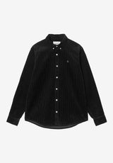 Carhartt WIP Madison Cord Shirt Skjorte-langærmet soot – Set forfra
