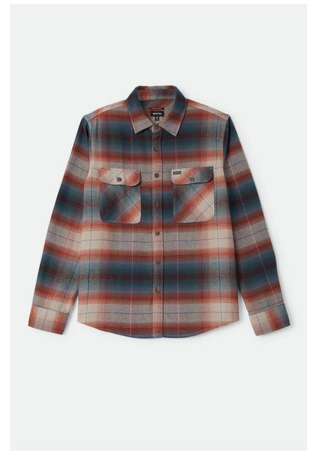 Brixton Bowery Flannel Skjorte-langærmet multi-shadow – Set forfra