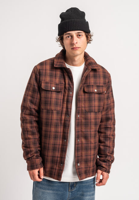 TITUS Thage Tussenseizoensjas darkbrown checked – Weergave 1