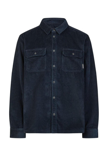 iriedaily Bubble Cord Shirt-Longsleeve darkorion – Front view