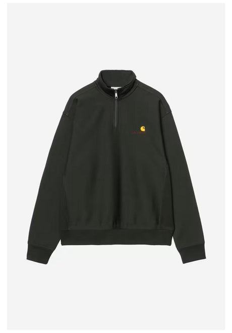 Half Zip American Script raven Rueckenansicht