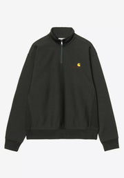 Half Zip American Script raven Vorderansicht