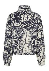 iriedaily Arkta Teddy Troyer Sweatshirt navy-white – Back view