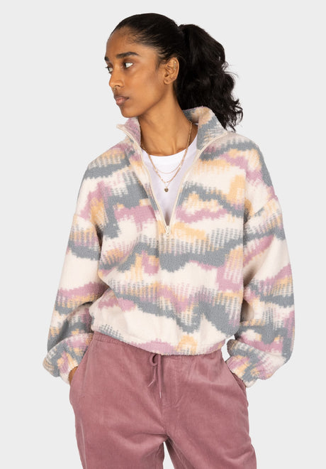 iriedaily Arkta Teddy Troyer Sweatshirt mauve – Front view