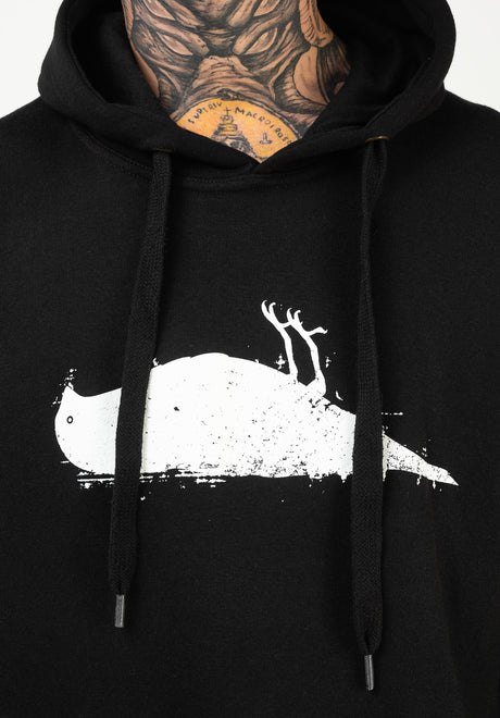Atticus Bird Hoodie-sweater black-white – Weergave 3