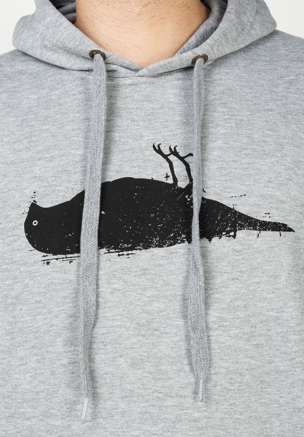 Atticus Bird Hoodie-sweater heathergrey – Weergave 3