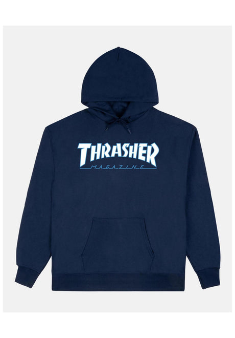 Thrasher Outlined Hoodie navyblue-white – Set forfra
