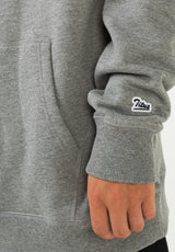 Script Hoodie greymottled Closeup1