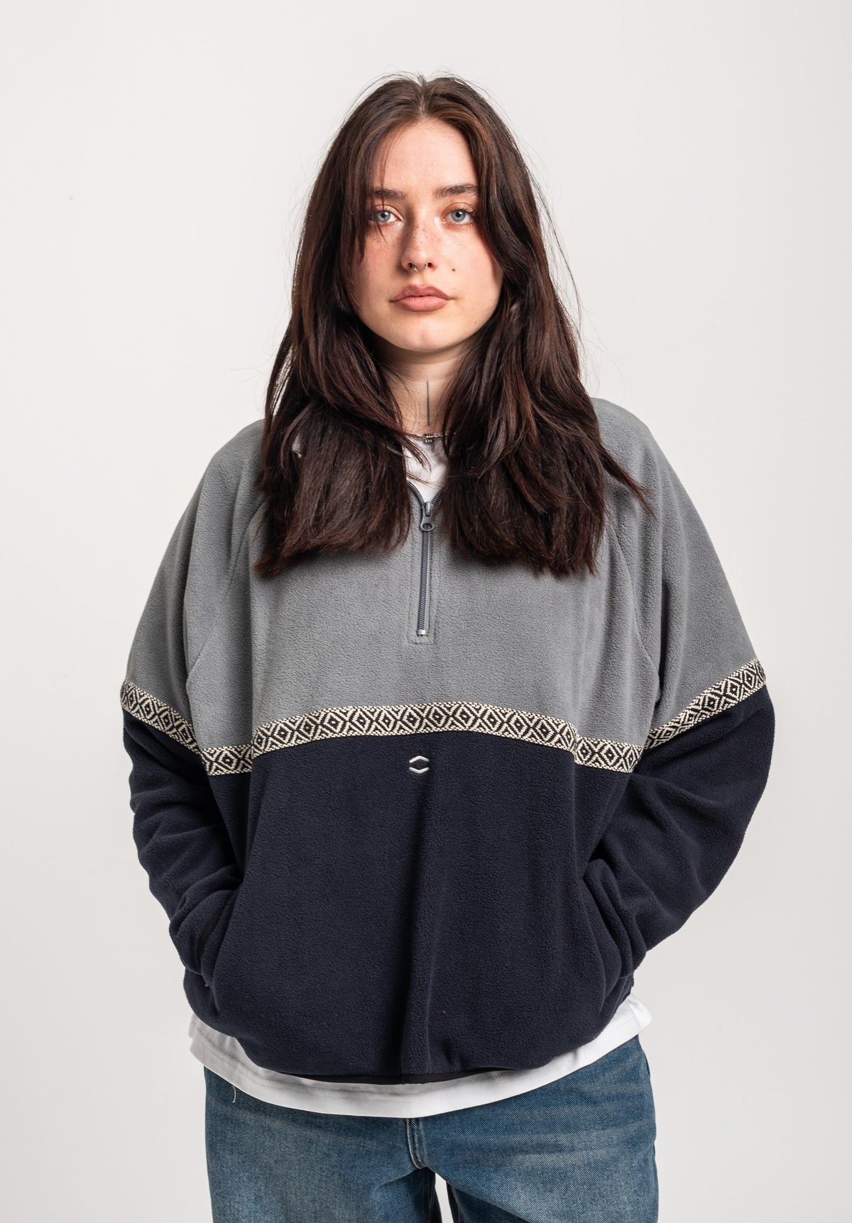 TITUS Jalma Tussenseizoensjas greyblue-navy – Achteraanzicht