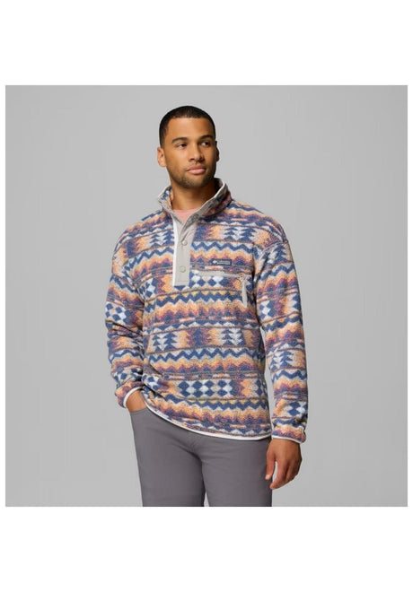 Columbia Helvetia II Printed Half Snap Fleece Light Jacket seasalt-retrotree – Front view