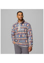 Helvetia II Printed Half Snap Fleece seasalt-retrotree Vorderansicht