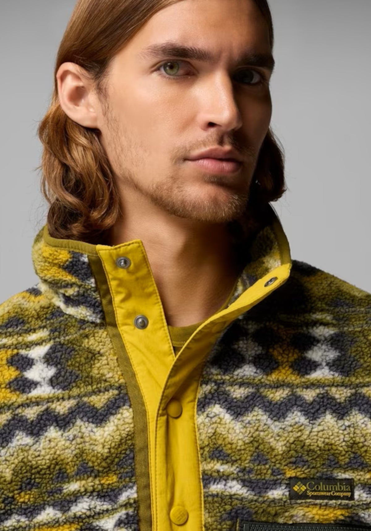 Columbia Helvetia II Printed Half Snap Fleece Giacca da mezza stagione mossygreen-retrotree – Vista di dettaglio 1
