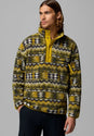 Helvetia II Printed Half Snap Fleece mossygreen-retrotree Vorderansicht