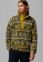 Helvetia II Printed Half Snap Fleece mossygreen-retrotree Vorderansicht