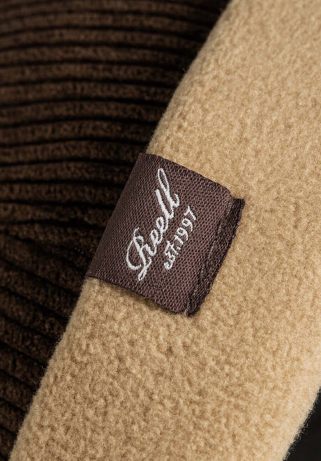 Reell Docker Cap Beanie darkbrown-cord-beige-fleece – Detail view 1