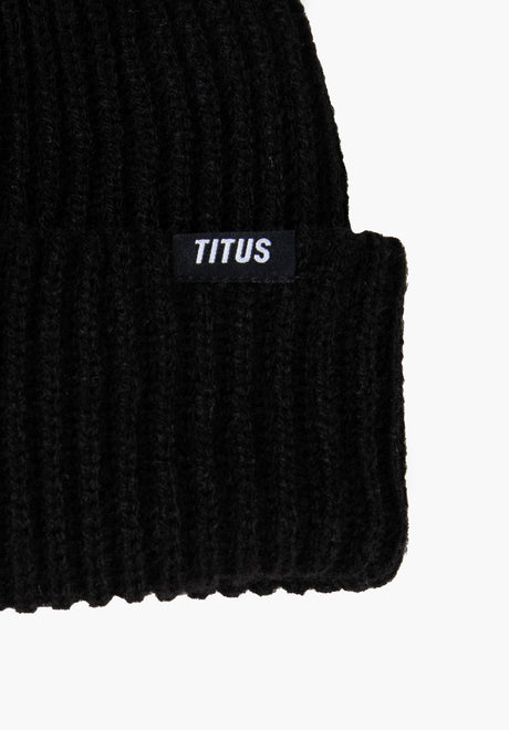 TITUS Däkl Beanie black-black – Back view
