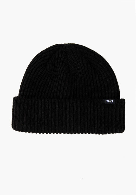 TITUS Däkl Beanie black-black – Front view